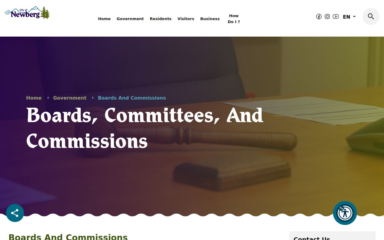 Newberg neighbors boards and commissions public directory