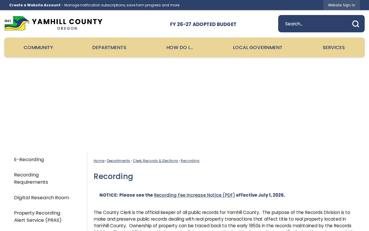 Newberg previous residents Yamhill recording office research page