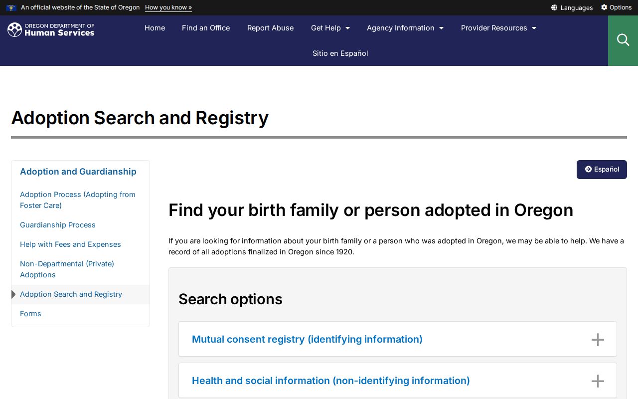 Newberg resident lookup Oregon Adoption Search and Registry